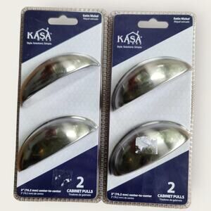 KASA Cabinet Pulls Satin Nickel (2 Packs) 3" Center to Center DIY Hardware